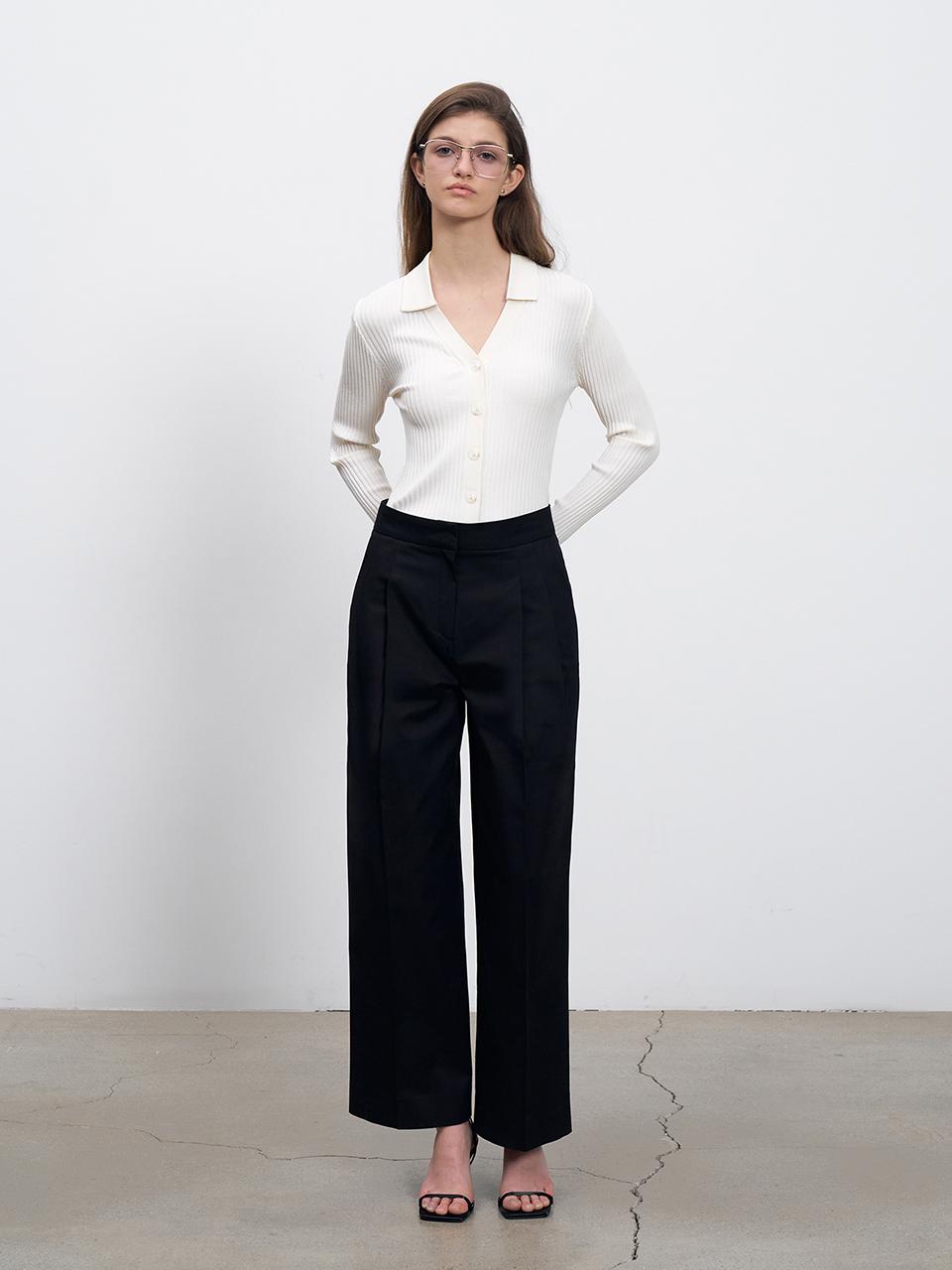 RENEJ Two Pintuck Cotton Pants