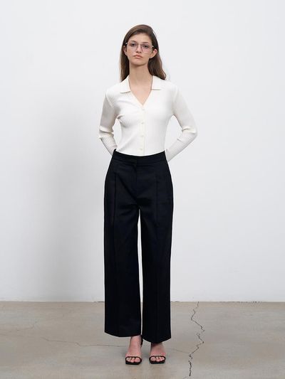 RENEJ Two Pintuck Cotton Pants