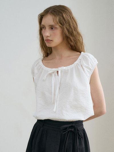 RENEJ Volume Ribbon Blouse