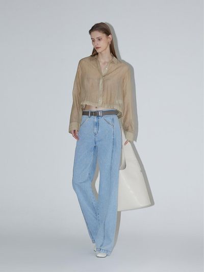 RENEJ Wrinkle Embossed Texture Shirts