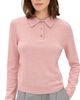 Renggli Renggli Cashmere Long Sleeve Polo Rose Quartz - 1