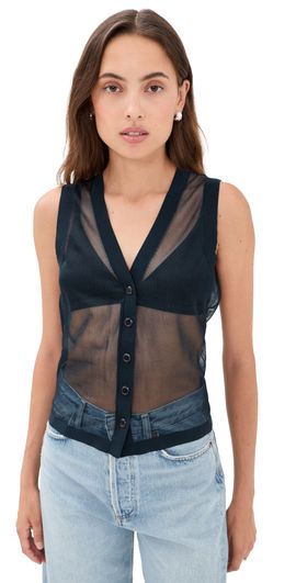Renggli Renggli Sheer Knit Vest Sapphire