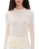 Renggli Renggli Silk Cashmere Blend Crew Neck Sweater Flat White - 1