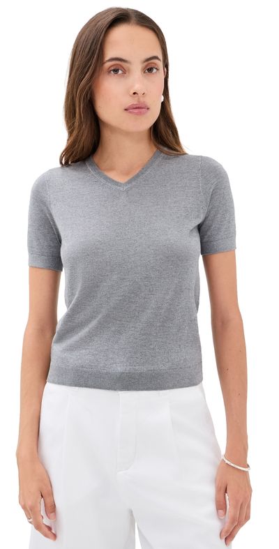 Renggli Renggli Silk Cashmere Blend Knit Tee Pebble