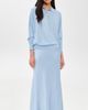 Renggli Renggli Silk Cashmere Boxy Long Sleeve Polo Azure - 5