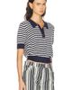 RENGGLI RENGGLI Silk Cashmere Stripe Knit Polo Top - 2