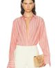 RENGGLI RENGGLI Stripe Boxy Long Sleeve Button Up Shirt - 1