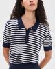 Renggli Renggli Stripe Knit Polo Midnight/Chalk - 2