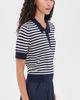 Renggli Renggli Stripe Knit Polo Midnight/Chalk - 4