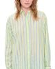 Renggli Renggli Striped Boxy Long Sleeve Button Up Shirt Kiwi/Azure - 1
