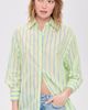 Renggli Renggli Striped Boxy Long Sleeve Button Up Shirt Kiwi/Azure - 2