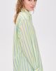Renggli Renggli Striped Boxy Long Sleeve Button Up Shirt Kiwi/Azure - 4
