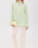 Renggli Renggli Striped Boxy Long Sleeve Button Up Shirt Kiwi/Azure - 5
