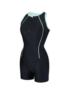 renomaswim Half-Zip 2-Piece Tankini Swimsuit [Black] (RN-LS2F543-BK)