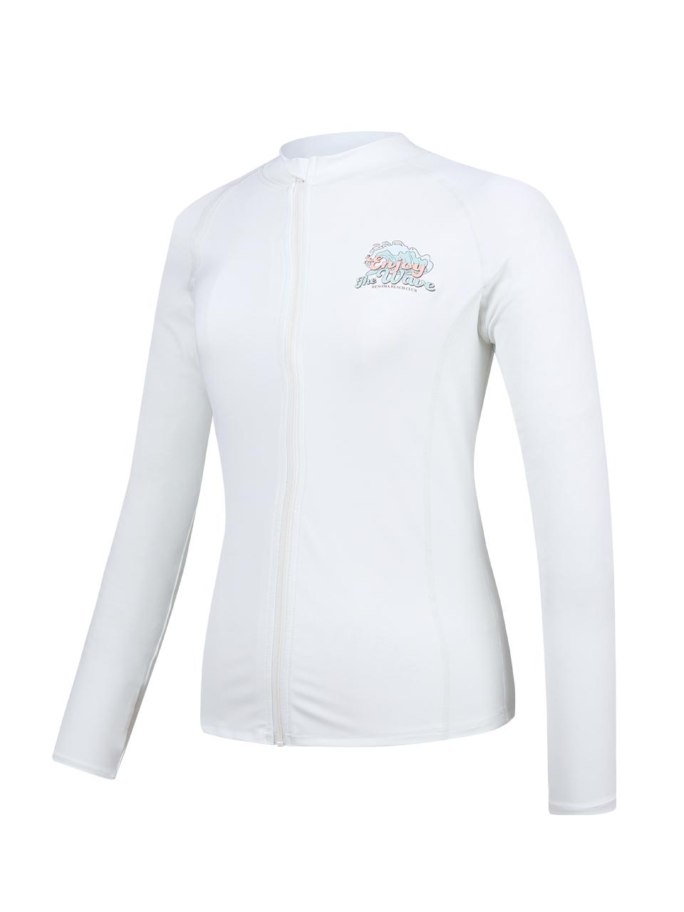 renomaswim Women's Enjoy Zip-Up Rash Guard (RN-CS2F551-IV) [Ivory]