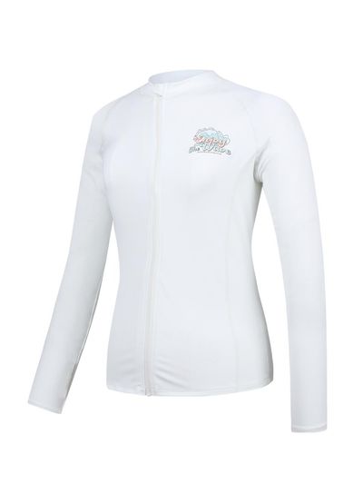 renomaswim Women's Enjoy Zip-Up Rash Guard (RN-CS2F551-IV) [Ivory]