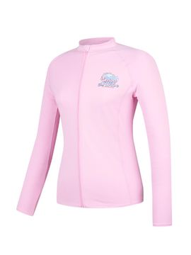 renomaswim Women's Enjoy Zip-Up Rash Guard (RN-CS2F551-PK) [Pink]