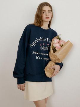 REORG At Blossom Sweatshirt Navy