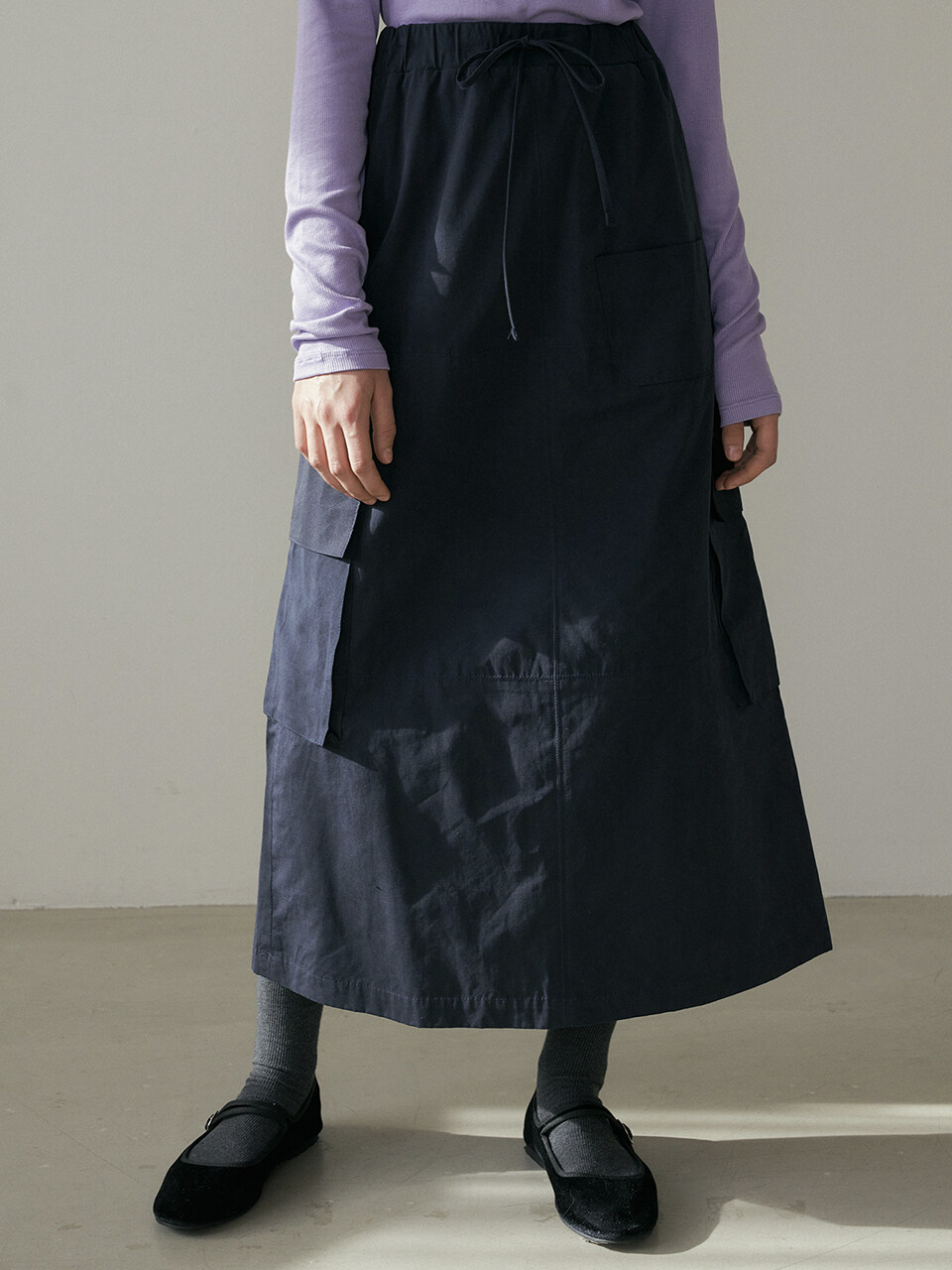 REORG DRO Banding Cargo Skirt _ Navy