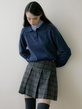 REORG EOT CHECKERED PLEATS MINI SKIRT BROWN