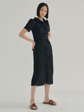 REORG FJD Front Shirring Dress (Black)