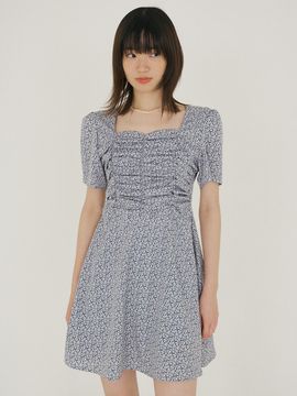 REORG FJD Heart Neck Floral Pattern Dress_Green