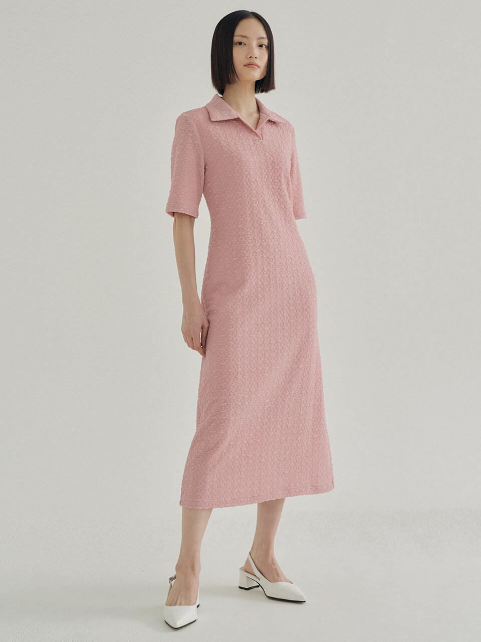 REORG FJD Popcorn Patten Dress (Pink)