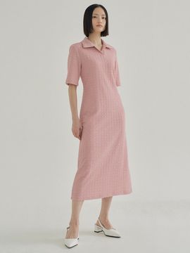 REORG FJD Popcorn Patten Dress (Pink)
