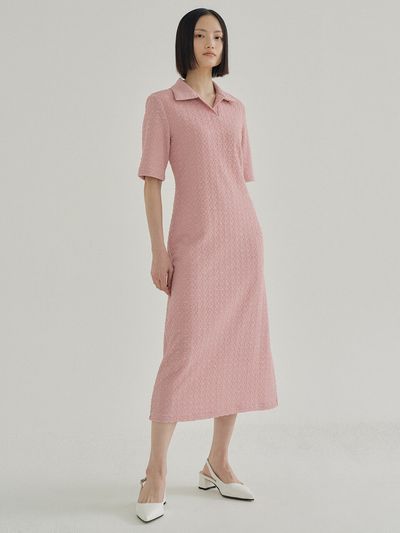 REORG FJD Popcorn Patten Dress (Pink)