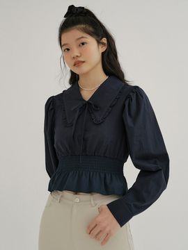 REORG KACK Butterfly Collar Blouse (Navy)