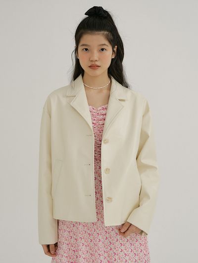 REORG KACK Leather Jacket (Cream)