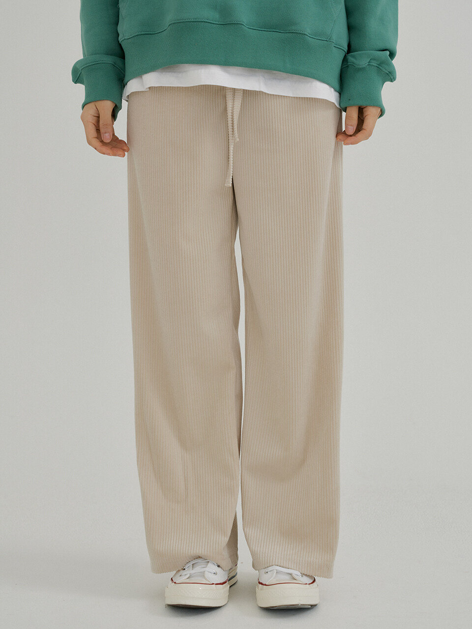 REORG KACK Wide Ribbed String Pant (Yellow Beige)