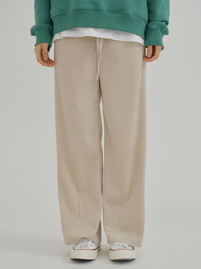 REORG KACK Wide Ribbed String Pant (Yellow Beige)