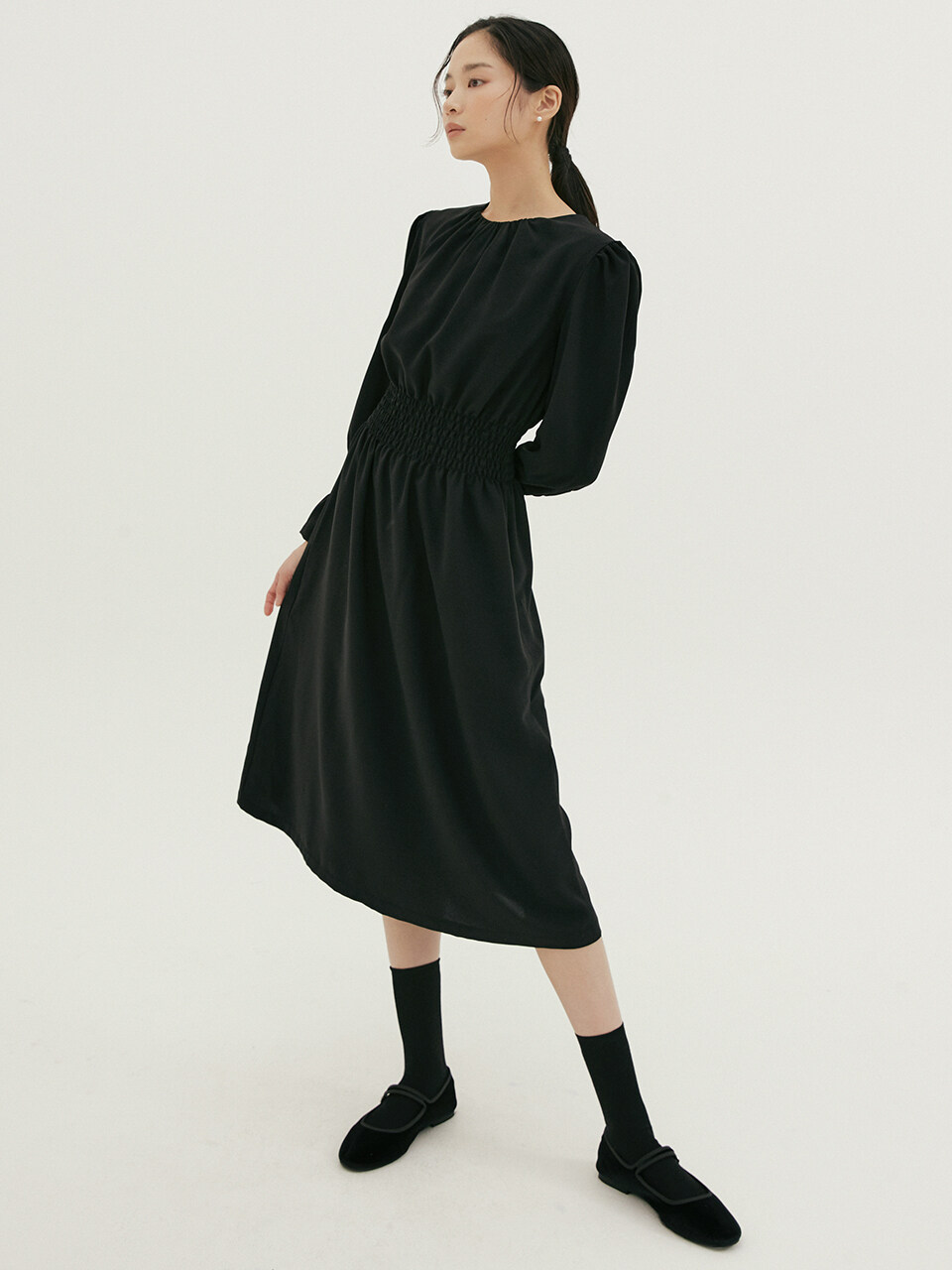 REORG Noi Balloon Detail Dress_Black