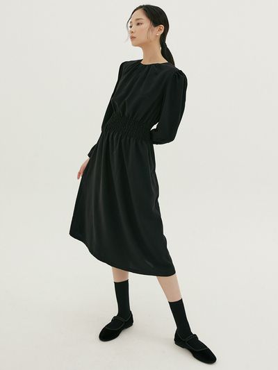 REORG Noi Balloon Detail Dress_Black