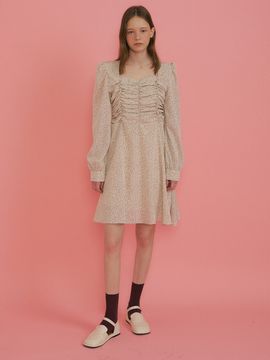 REORG Pod Heart-neck Floral Pattern Dress_IV