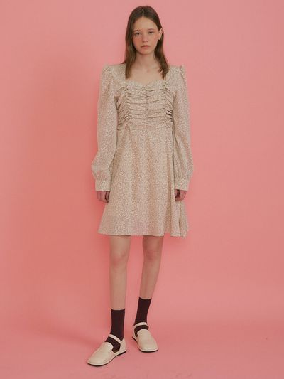 REORG Pod Heart-neck Floral Pattern Dress_IV