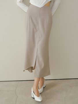 REORG Pod Unbalance Mermaid Slit Skirt_Warm Gray