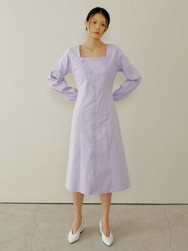 REORG Pod Wave Button Dress_Lavender