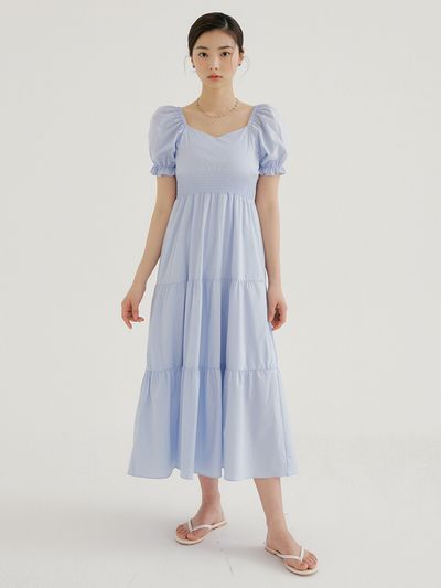 REORG RCP Candy Smocking Cancan Dress (Sky Blue)