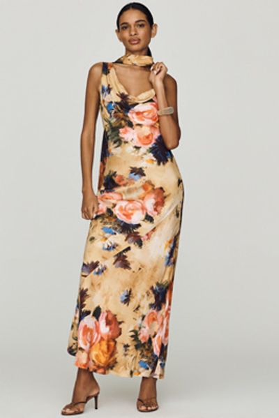 REPEAT Mindy Cowl Scarf Maxi Dress