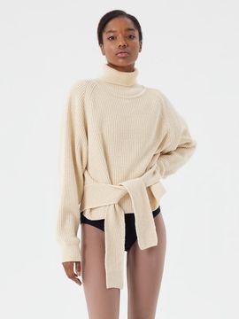 REPERE Miata Belted Turtleneck Knit Yoga (2 colors)