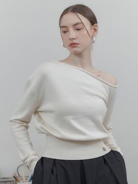 REPERE Petra Off-Shoulder Knit Yoga Top [2 colors]