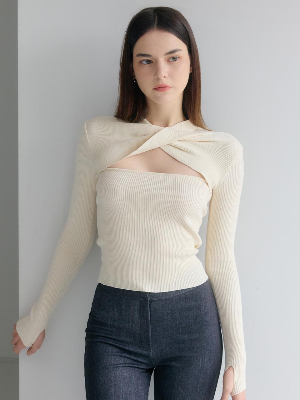 REPERE REPOSSI Knit Cover-up Yoga Wear (2 colors)