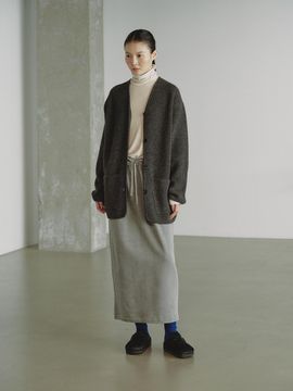 REPLAIN CASHMERE 10 BOXY CARDIGAN_DARK GREY