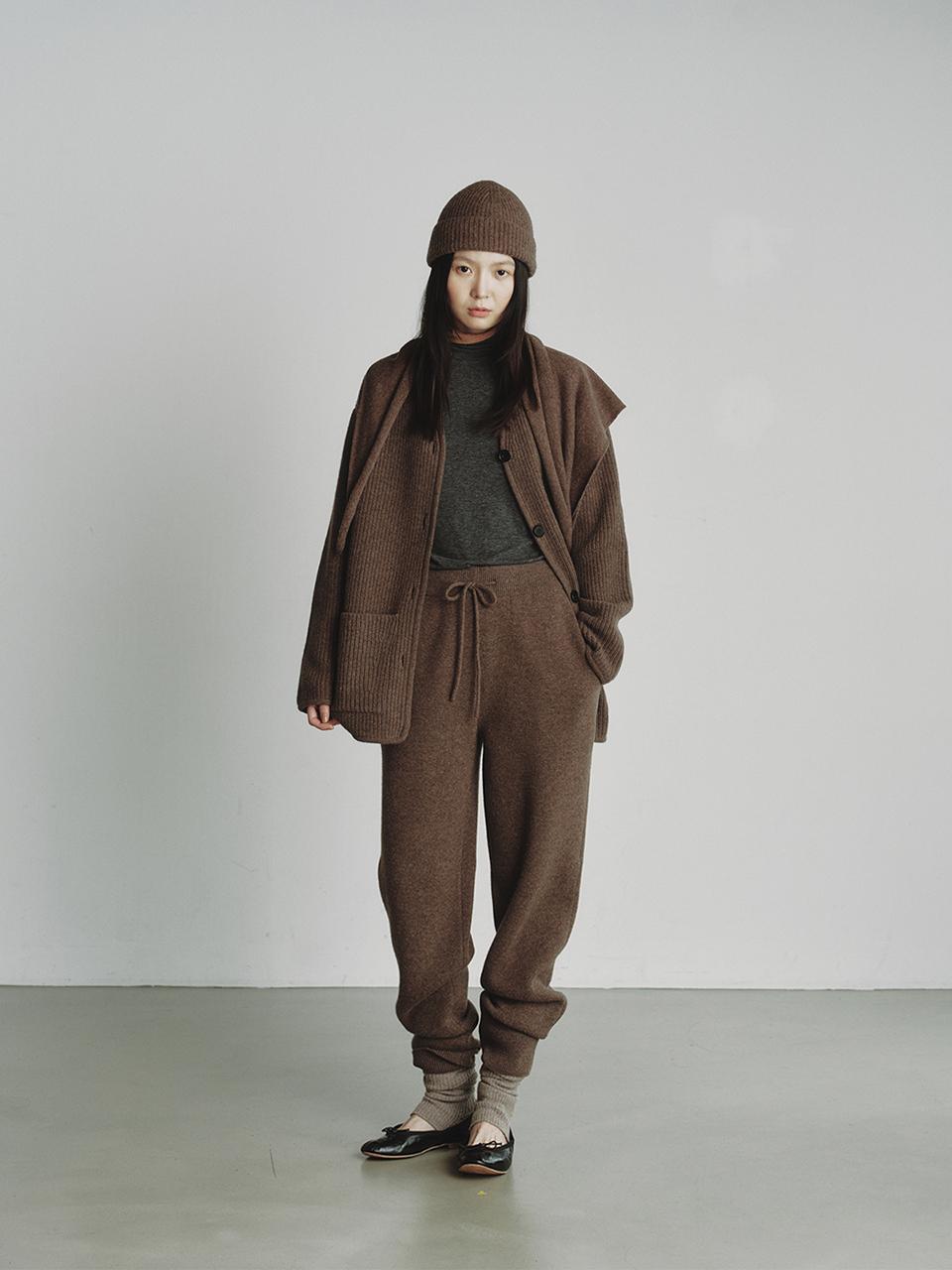 REPLAIN CASHMERE 10 JOGGER PANTS_BROWN
