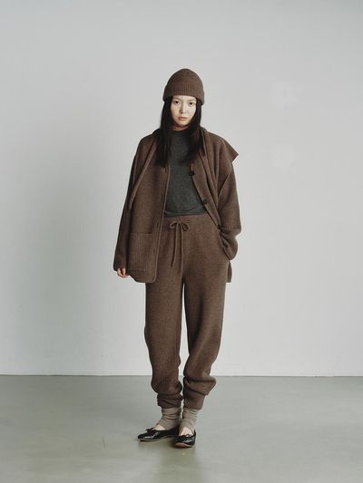 REPLAIN CASHMERE 10 JOGGER PANTS_BROWN