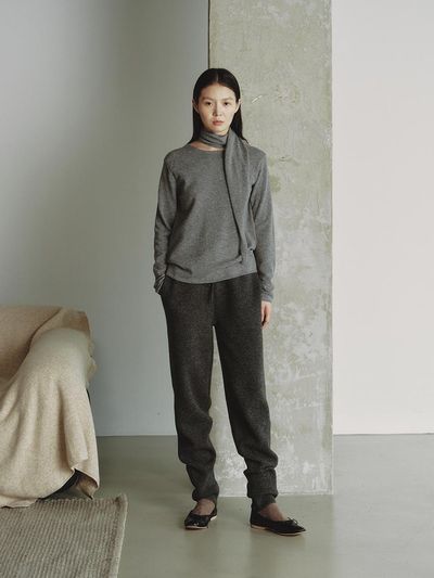 REPLAIN CASHMERE 10 JOGGER PANTS_DARK GREY