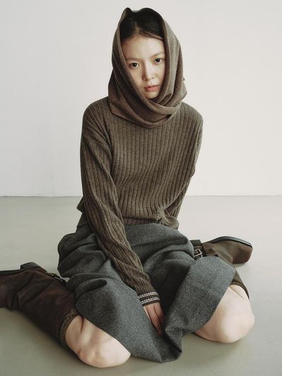 REPLAIN CASHMERE 10 TRIANGLE Scarf_BROWN