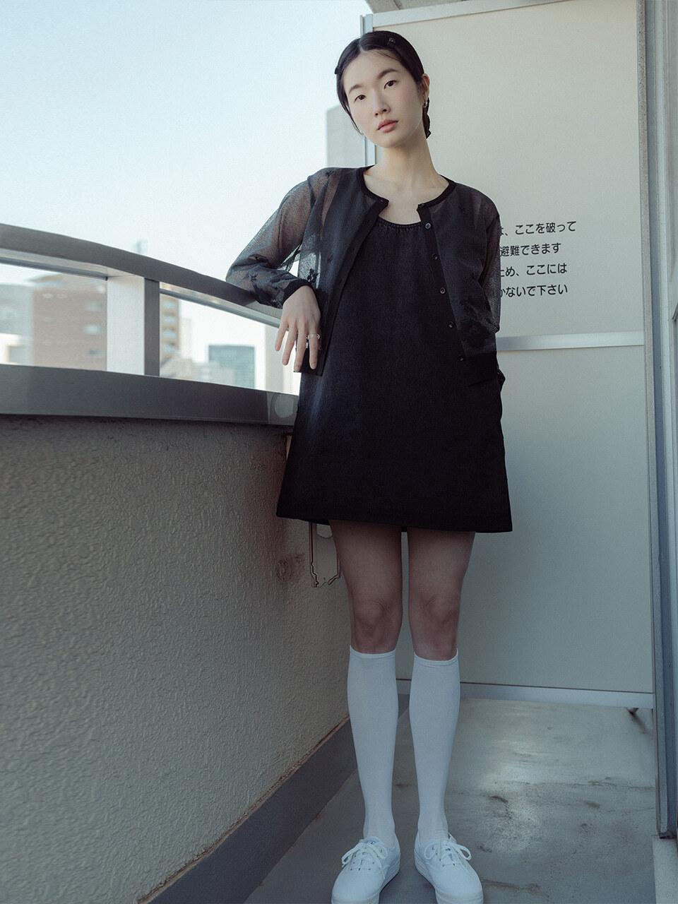REPLAIN DENIM MINI ONE-PIECE_BLACK